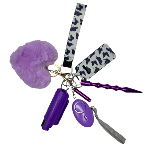 Purple Butterfly Self Defense Keychain - Defense Queens