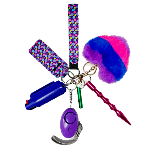 Purple Confetti Self Defense Keychain - Defense Queens