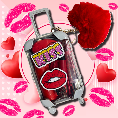 Lipstick Kisses Valentine's Day Self Defense Suitcase - Defense Queens